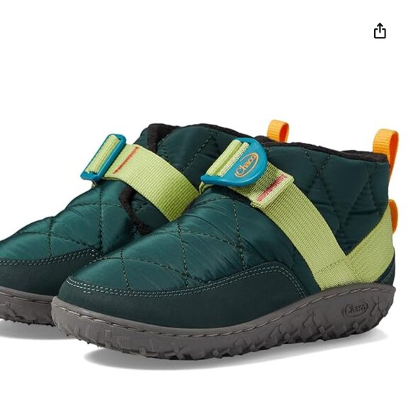 Chaco Ramble Puff Shoes Quilted Ankle Boots Nylon New Green Youth Kids Size 5 - Picture 8 of 9